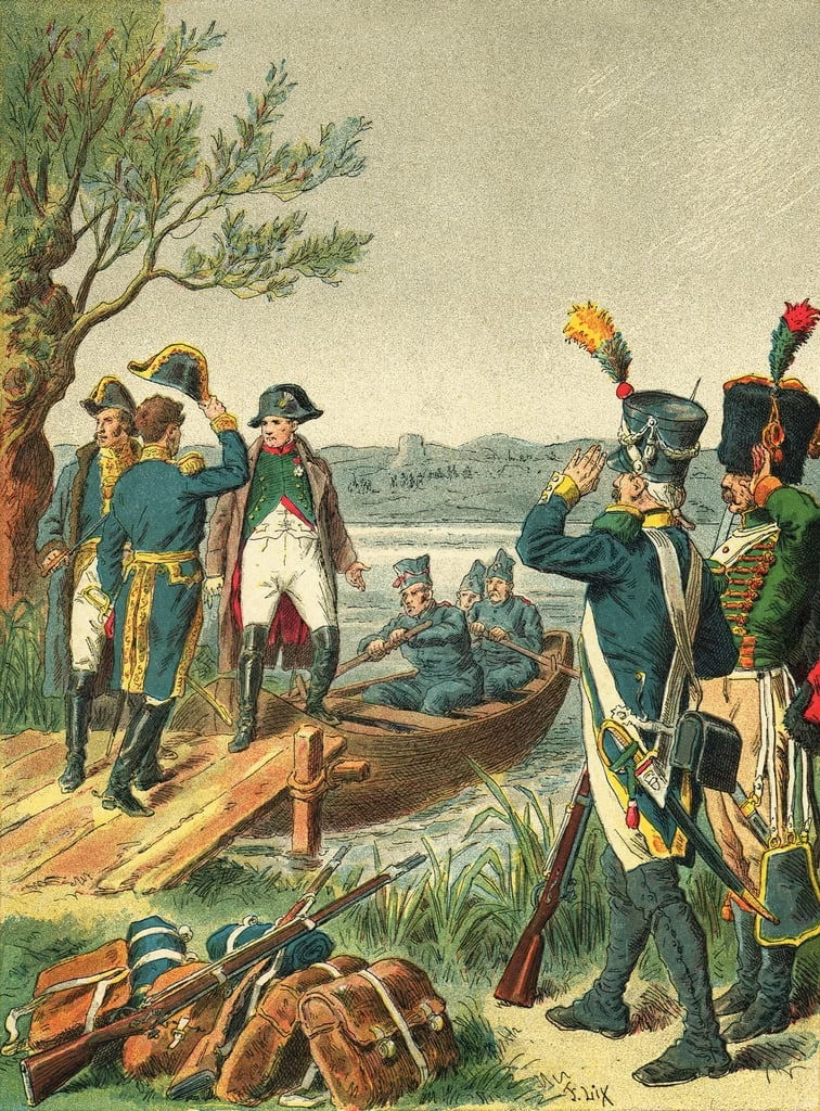 Frederic Theodore Lix - Napoleone e Massena nell'isola di Lobau